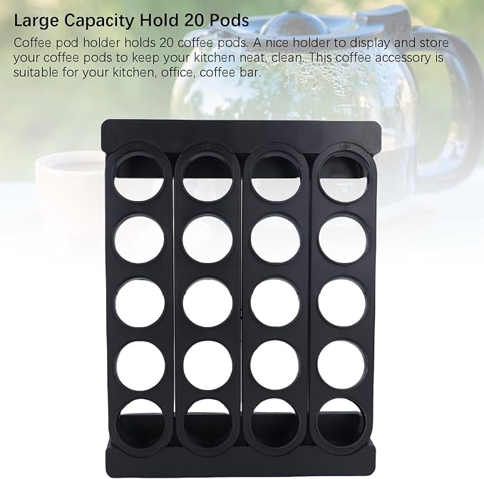 Coffee Pods Display Rack, 24.5x32x4.2cm / 9.6x12.6x1.7in 20 Pots Wall Mountable - Image 5