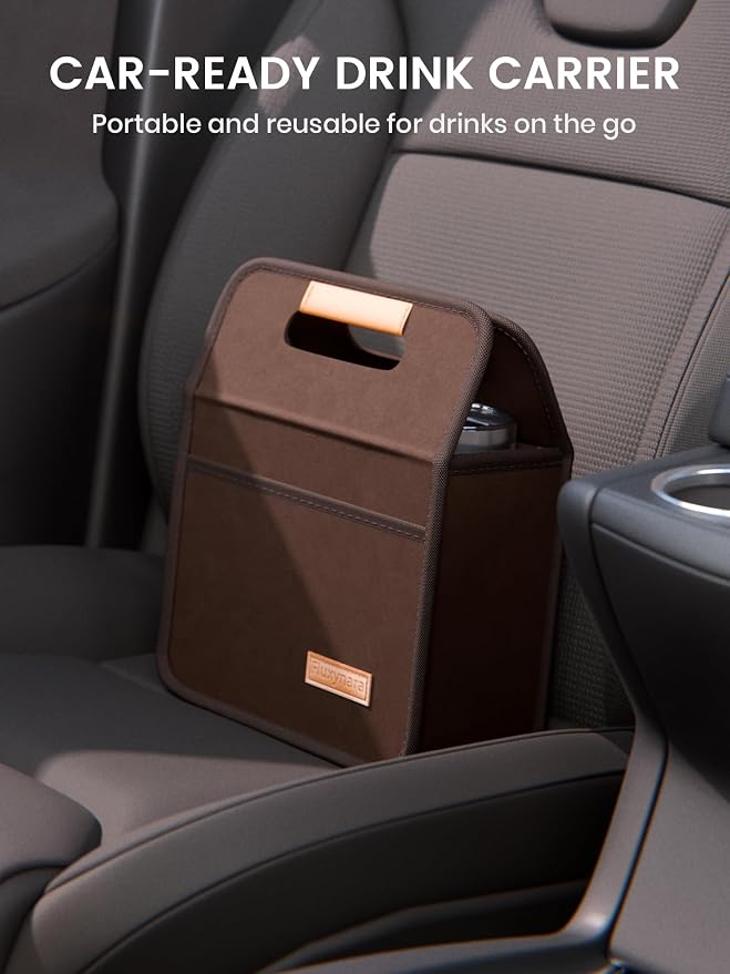 Fluxynara 2-Cup Reusable Felt Drink Carrier - Image 5