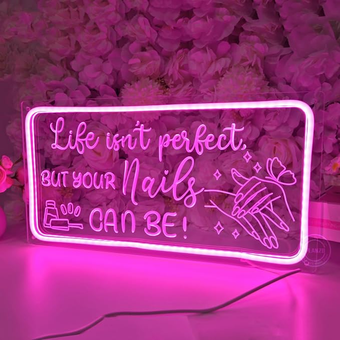 Planzo NAILS Neon Sign Nails Tech Spa Salon Studio Beauty Business Stores Logo - Image 4