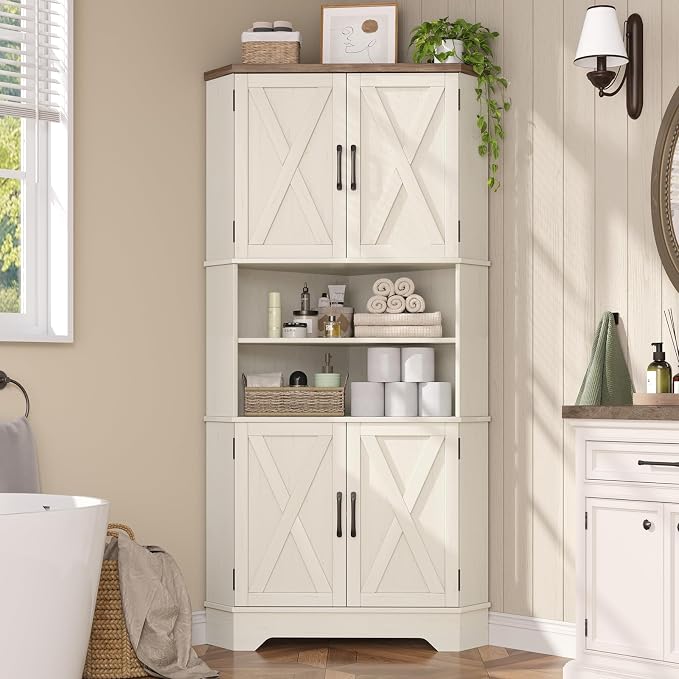 Befrases Corner Cabinet, 6-Tier Corner Food Pantry Hutch - Image 3