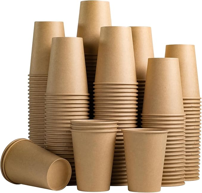 Lamosi 210 Pack 12 OZ Paper Coffee Cups, Disposable Kraft Paper Cups, by BuyNow