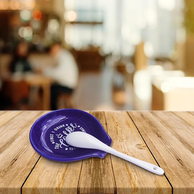 Funny Coffee Quote First I Drink The Coffee Then I Do The Things Ceramic Spoon - Image 7