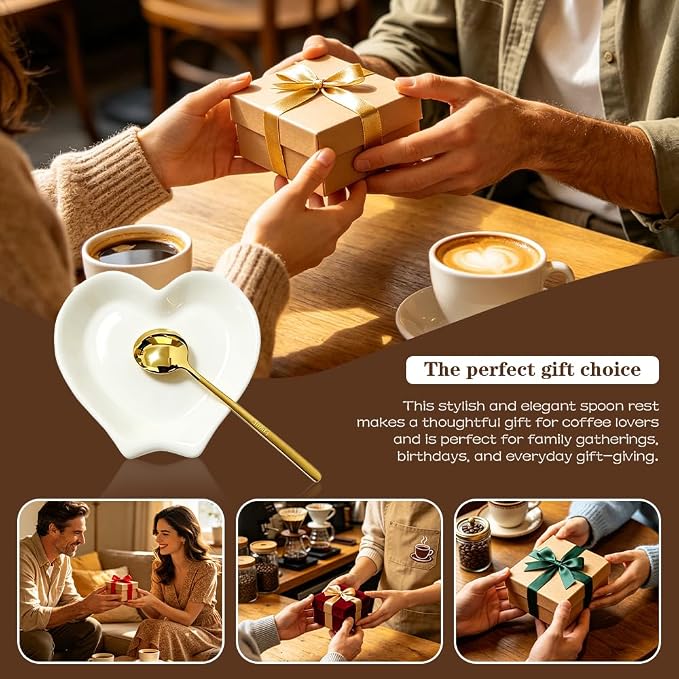 Coffee Spoon Rest White Ceramiccoffee Spoon Holder Cute Coffee Bar And Corner - Image 6
