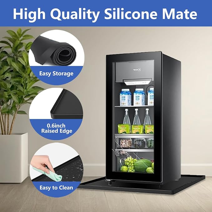 Silicone Mini Fridge Mat, 19.7x19.7x0.6 Inch Protective Drip Tray - Image 4