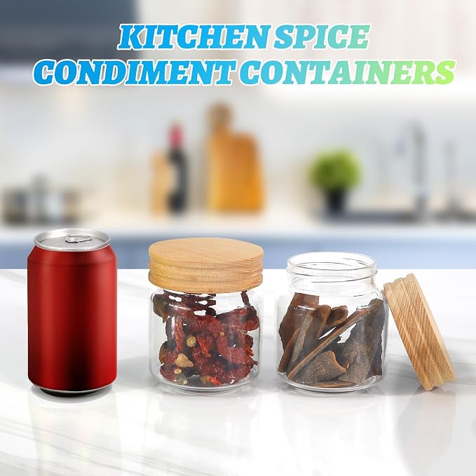 Small Glass Jars with Airtight Lid 13oz Seasoning Containers Glass Spice Jar - Image 4