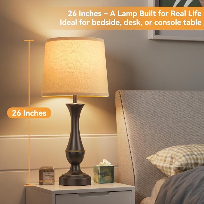Seealle Upgraded Touch Lamps for Night Stands Set of 2 - Image 4