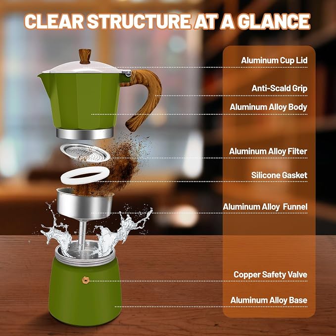 12 Cup Aluminum Espresso Stovetop Moka Pot Express Coffee Maker Percolator - Image 3