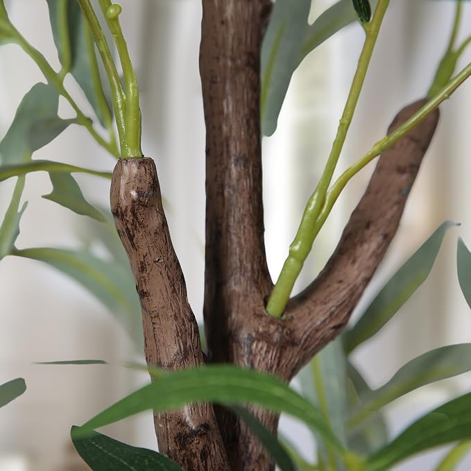 Fake Olive Tree, 5FT 2Pack, 60in Tall Silk Plant | 536 Realistic Leaves - Image 4
