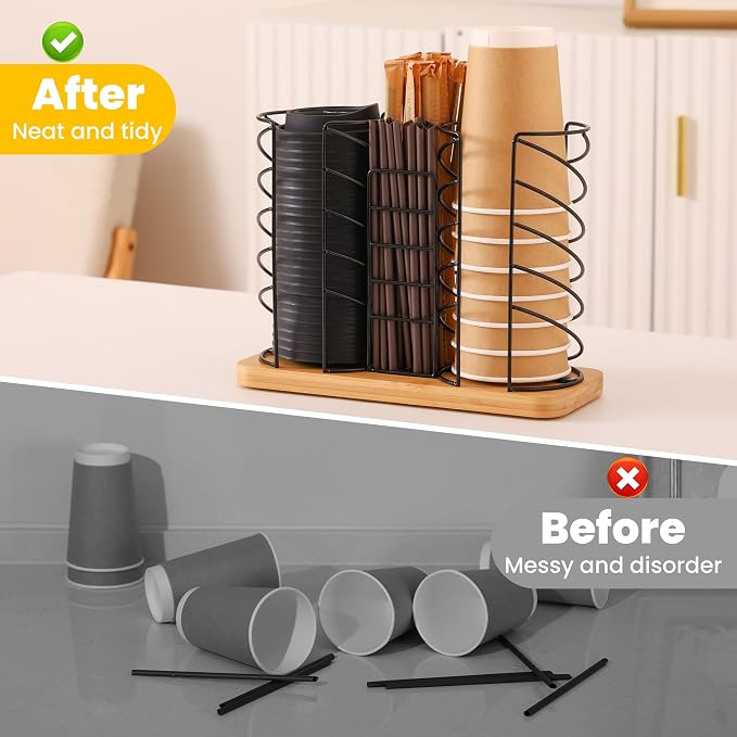 Coffee Station Organizer for Countertop, Cup and Lid Organizer - Image 5