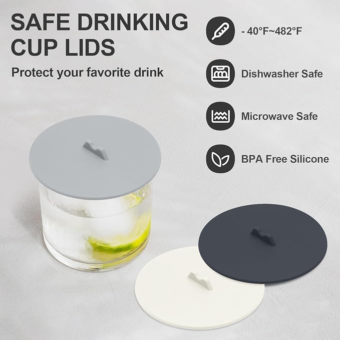 6 Pcs Silicone Cup Cover Lids, 3.9 Inch Reusable Anti-dust Mug Covers Colored - Image 5