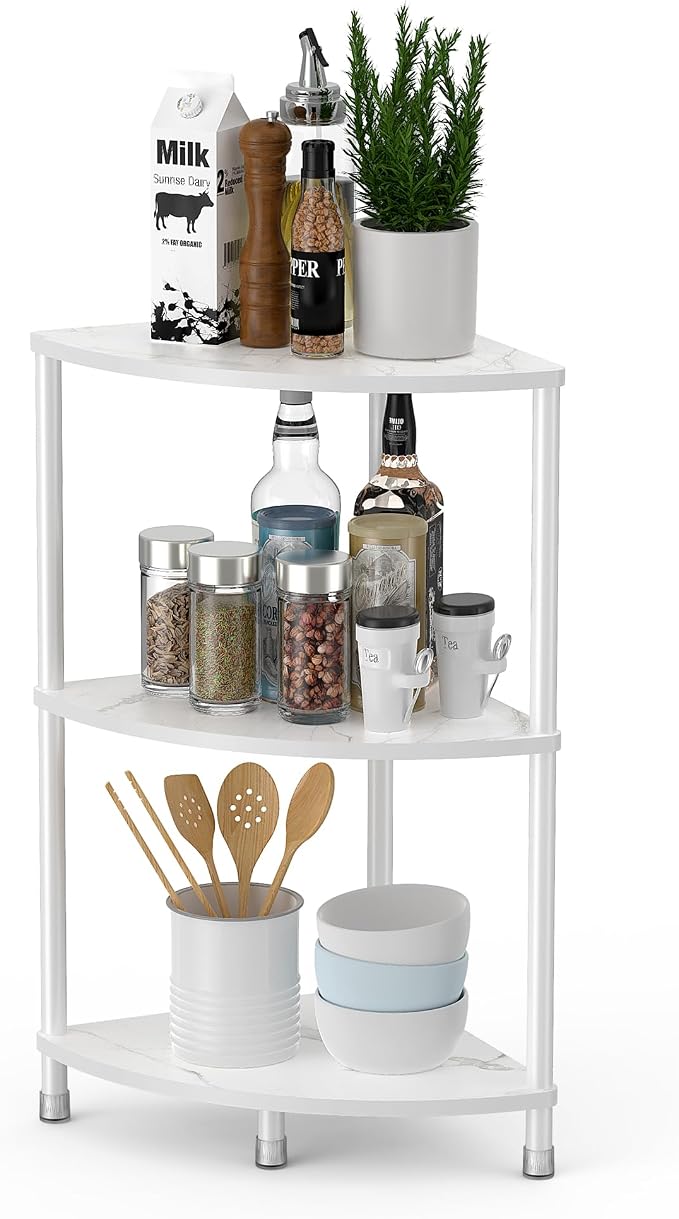 3 Tier Corner Shelf Stand, 23.2" Kitchen Shelf Organizer - Image 9