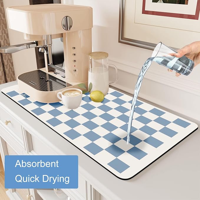 Clinuse Coffee Mats, Quick Dry Mat, Diatomite Absorbent Aesthetic Large Drying - Image 8