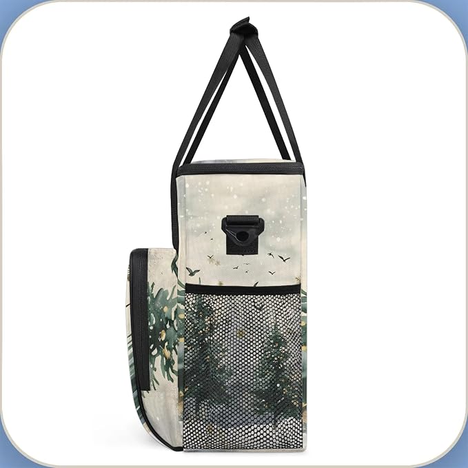 Christmas Tree Forest Coffee Maker Carring Bag, Large Insulated Storage - Image 4