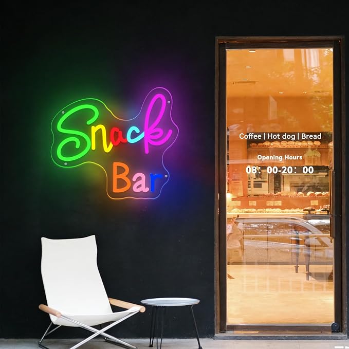 Snack Bar Neon Sign Snack Sign for Art Wall Decor LED Neon LIght for Candy Cake - Image 2
