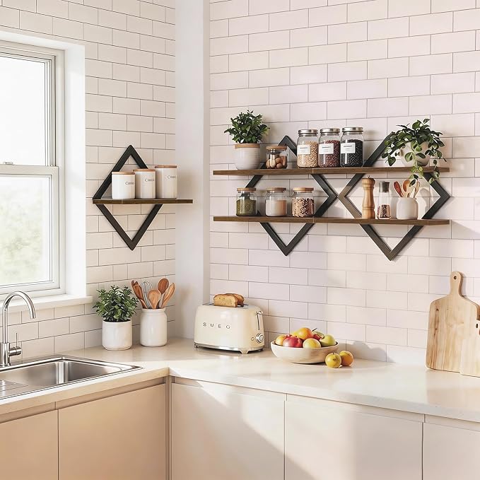 Floating Shelves Set of 3, Decorative Rustic Wall Shelves - Image 7