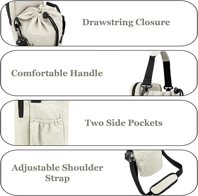 Water Bottle Holder with Strap, 32/40oz Insulation Water Bottle Carrier Bag - Image 4