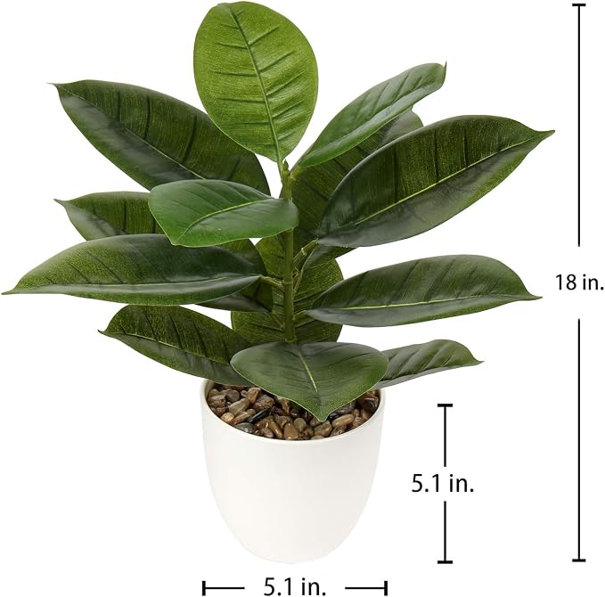 Briful 18'' Tall Artificial Plants Fake Fiddle Leaf Fig Houseplant Realistic - Image 2