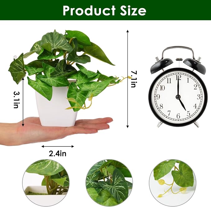 COCOBOO 3 Packs Fake Plants, Small Artificial Plants - Image 2