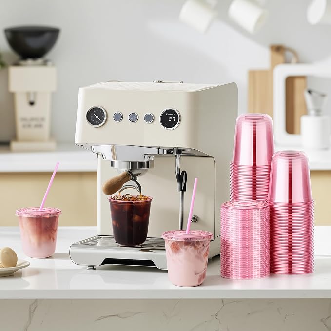 tchrules 100 Set 12oz Pink Plastic Cups - Image 8