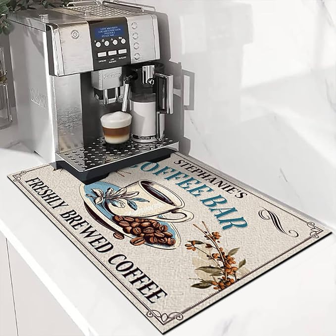 THUYPT Personalized Coffee Mat, Coffee Station Mat Quick Dry, Coffee Spill Mat - Image 6