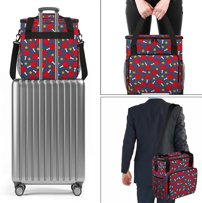 Table Tennis Pattern Coffee Maker Travel Bag, Table Tennis Pattern Large - Image 7