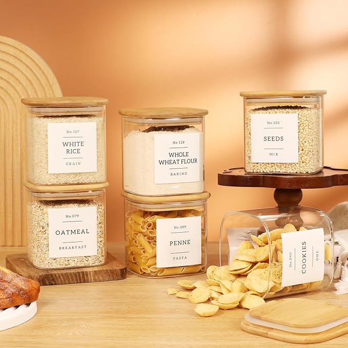 6 Pack Square Glass Pantry Storage Containers - Image 6