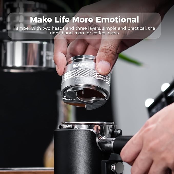 IKAPE Coffee Products, 58mm Coffee Distributor & Hand Tamper, Adjustable Depth - Image 7