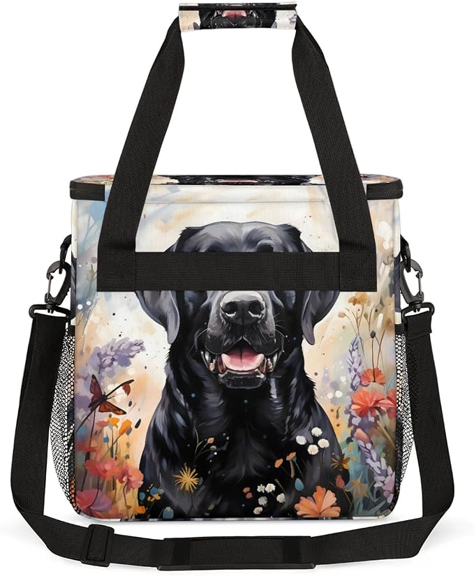 Black Labrador Dog Coffee Maker Carring Bag, Large Insulated Storage Organizer - Image 5
