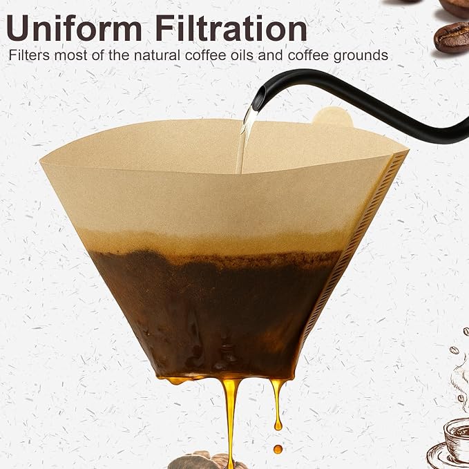 100Pcs Coffee Filters #4, Unbleached Natural Coffee Filters 8-12 Cup, - Image 4