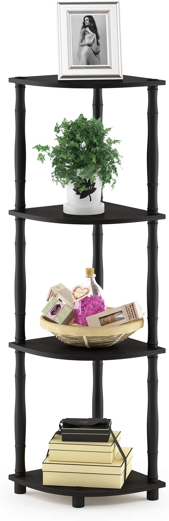 Furinno Turn-N-Tube 4-Tier Corner Display Rack Multipurpose Shelving Unit - Image 4