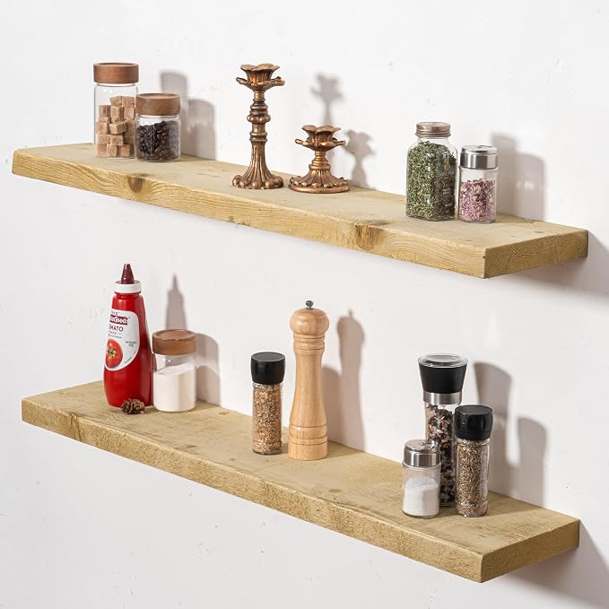 Fun Memories 48 Inch Reclaimed Wood Floating Shelves by FunMemories