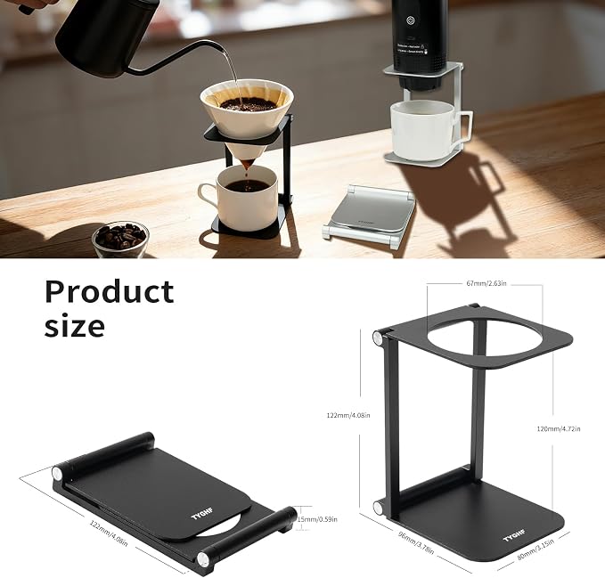 Pour Over Coffee Maker Stand, Foldable Portable Electric Espresso Machine Stand - Image 2