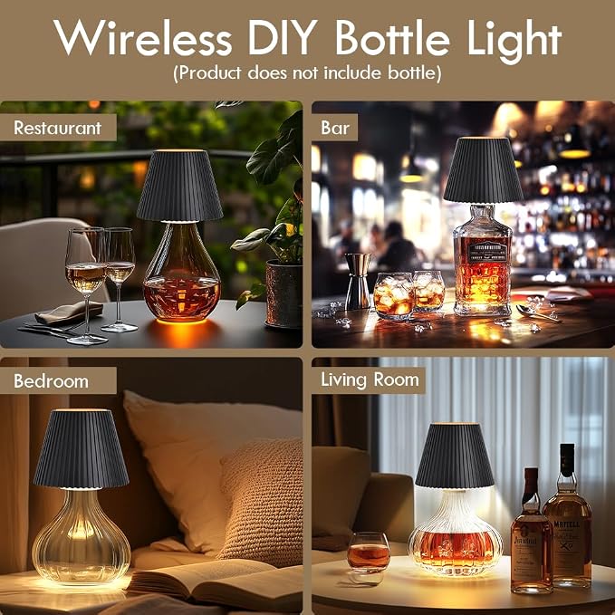 WILIT Wireless Lamp Shades for Liquor Bottle Lights, 3 Level Brightness - Image 5