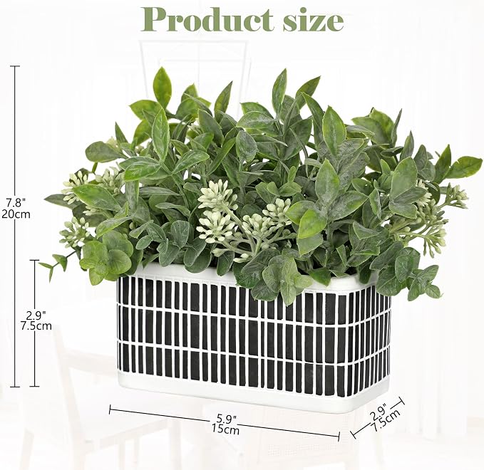 Artificial Plants Indoor Small Fake Plants in Pot Rustic Faux Boxwood Greenery - Image 2