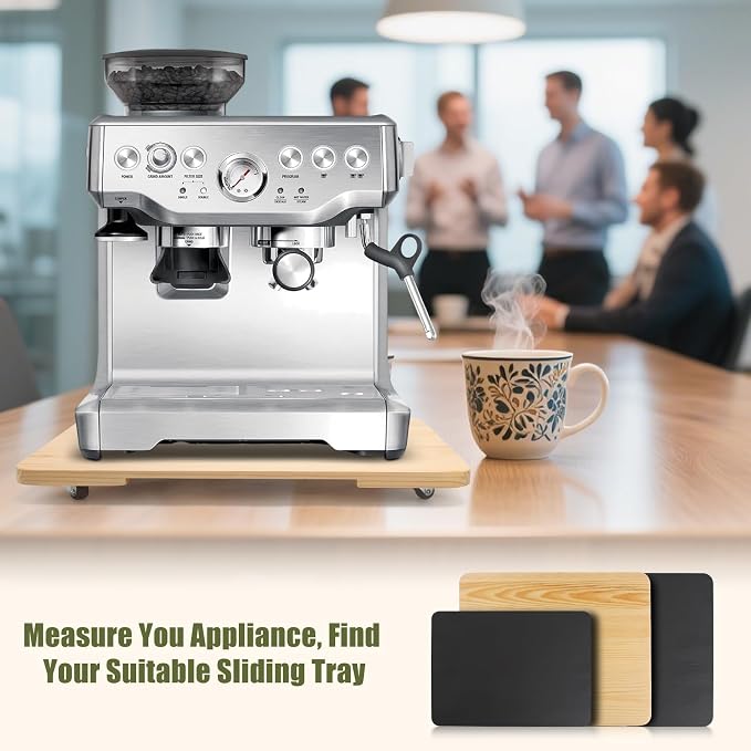 360° Rolling Tray for Coffee Maker, Sliding Tray Countertop Appliance Slider - Image 8