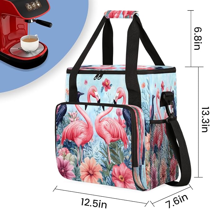 Floral Flamingo Birds Coffee Machine Bag Compatible - Image 2