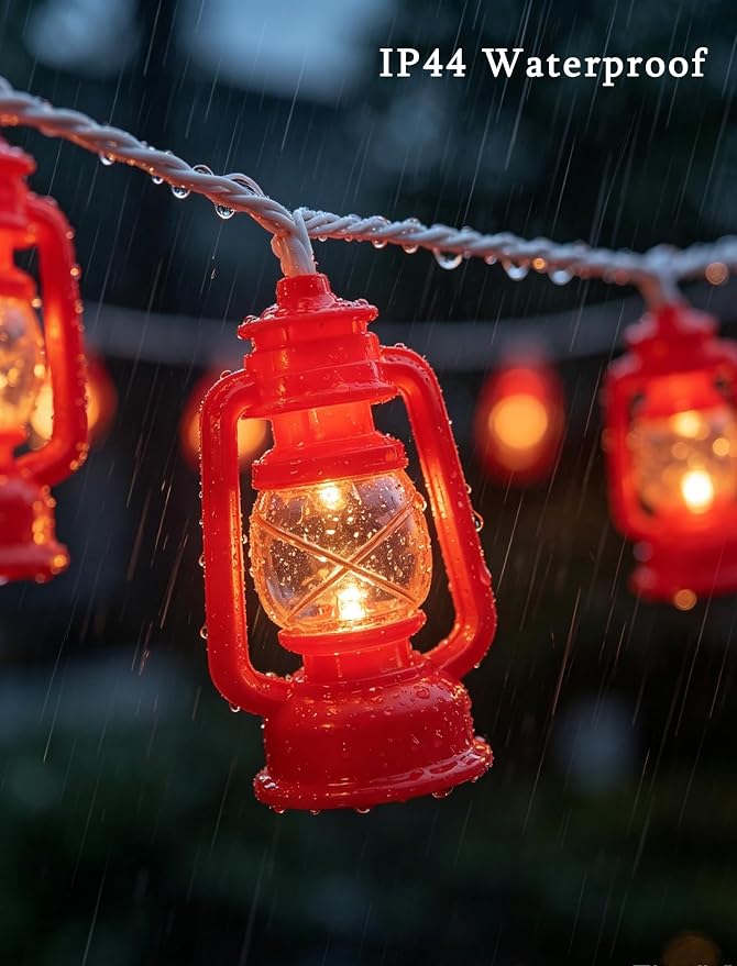LED Kerosene String Lights, 8.5Ft Outdoor Lantern String Lights - Image 3