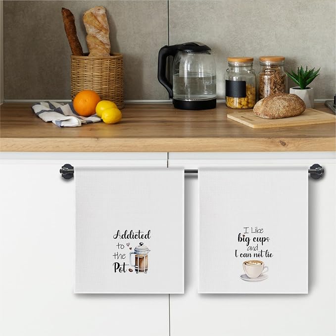 Coffee Kitchen Towels, Coffee Lover Gifts Dish Tea Towels Drying Cloth - Image 5