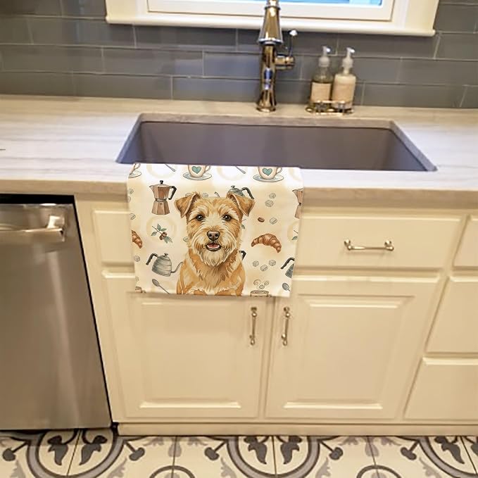 Caroline's Treasures Wheaten Norfolk Terrier Coffee Bar Kitchen Towel Velour - Image 2