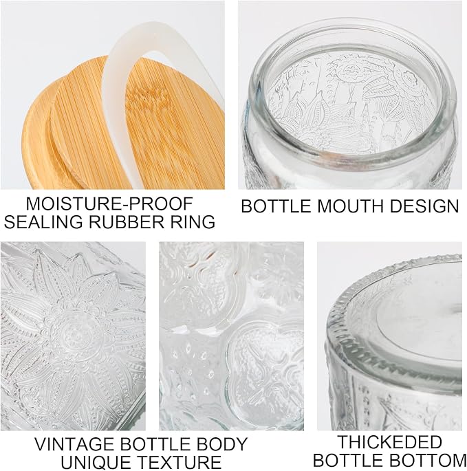 Glass Jar With Lid, 24oz Food Storage Containers Clear Mason Jars, 2 Pack | - Image 9