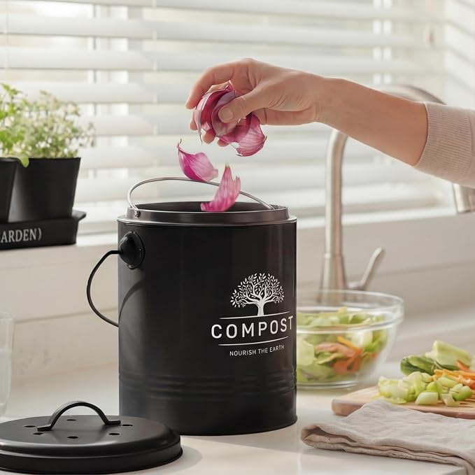 Perfnique Kitchen Compost Bin, 1.3 Gallon Countertop Compost Bin - Image 6