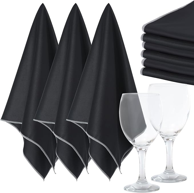 VitalCozy 3 Wine Glass Cleaning Cloths Large Microfiber Polishing Cloths 25 x by VitalCozy