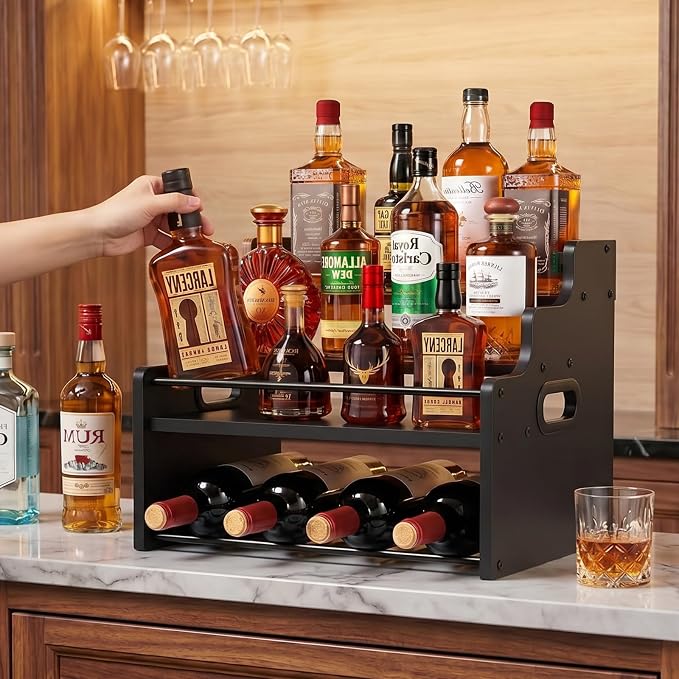 4-Tier Wood Display Shelf Wine Rack - Image 3