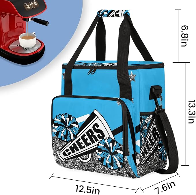 Cheer Themed Coffee Maker Carring Bag, Large Insulated Storage Organizer Case - Image 2