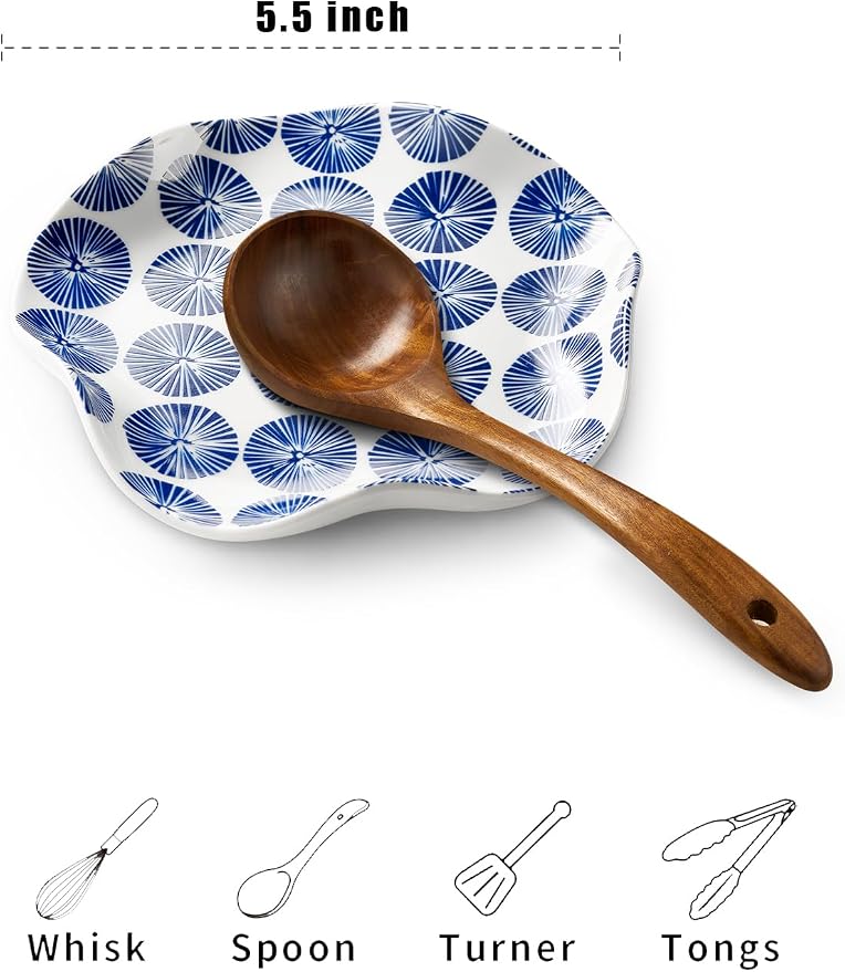 ABRUTY Spoon Rest for Stove Top, Ceramic Spoon Holder for Counter, Modern - Image 3