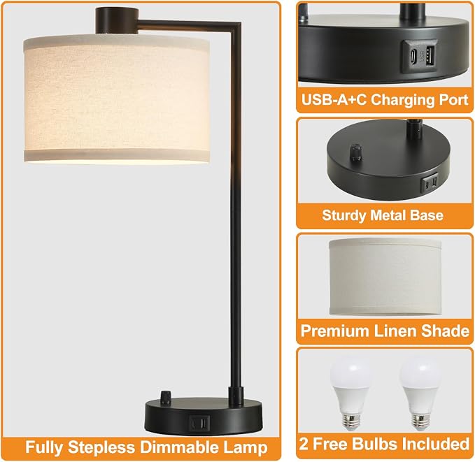 Luvkczc Table Lamp for Bedroom Set of 2 - Image 5