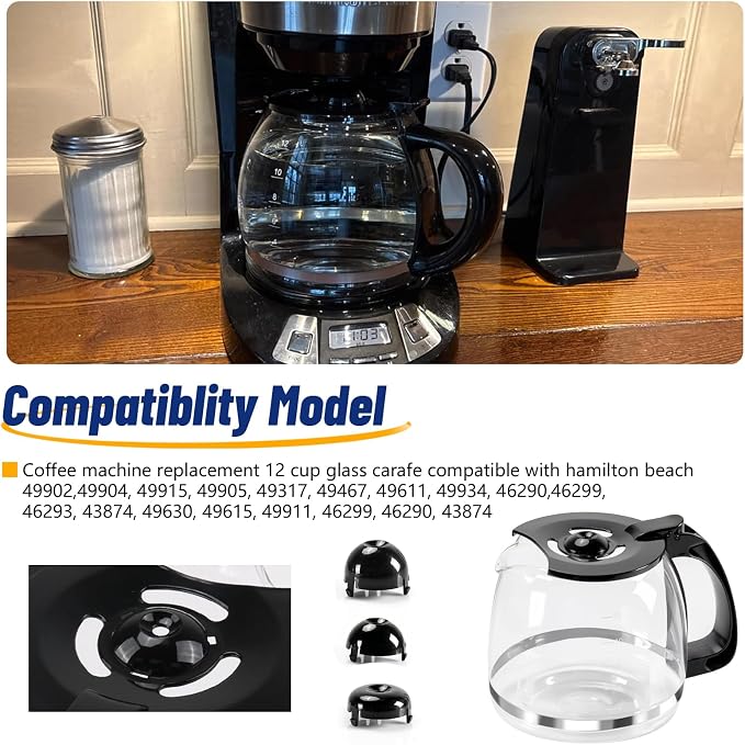 12-Cup Glass Coffee Carafes Replacement Pot 49902 Compatible - Image 7