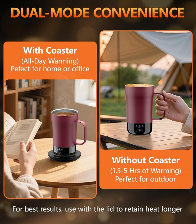 Self-Heating Coffee Mug, 14oz Heated Coffee Mug - Image 3