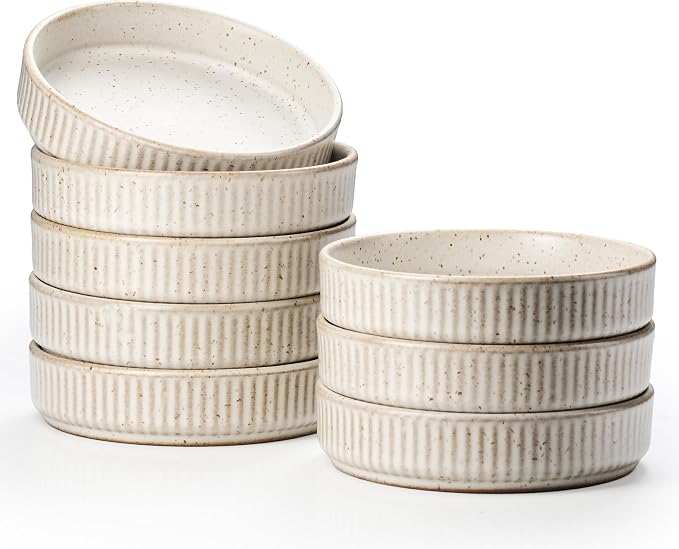 Ceramic Dipping Bowls Set - 4oz Oval Soy Sauce Dishes by ArtifexCeram