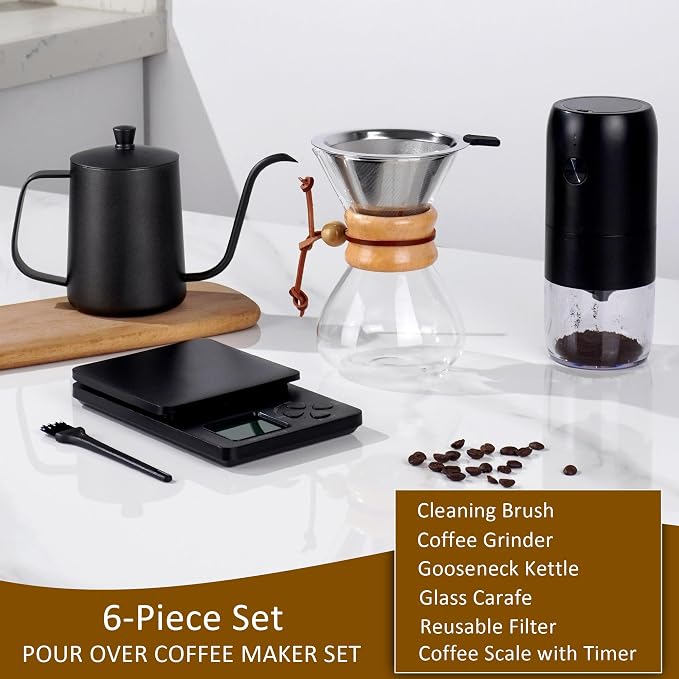 SuperCook Pour Over Coffee Dripper Set, Hand Drip Coffee Maker Set, All in One - Image 3